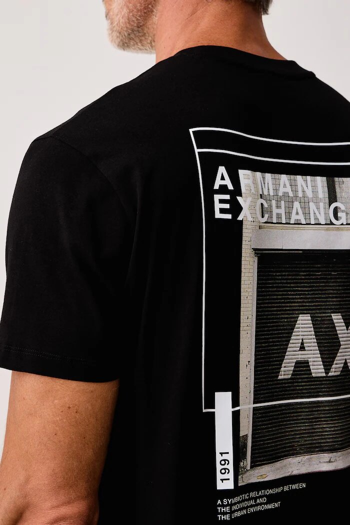 ARMANI EXCHANGE тениска мъжка от памук черна XM003038 AF10356