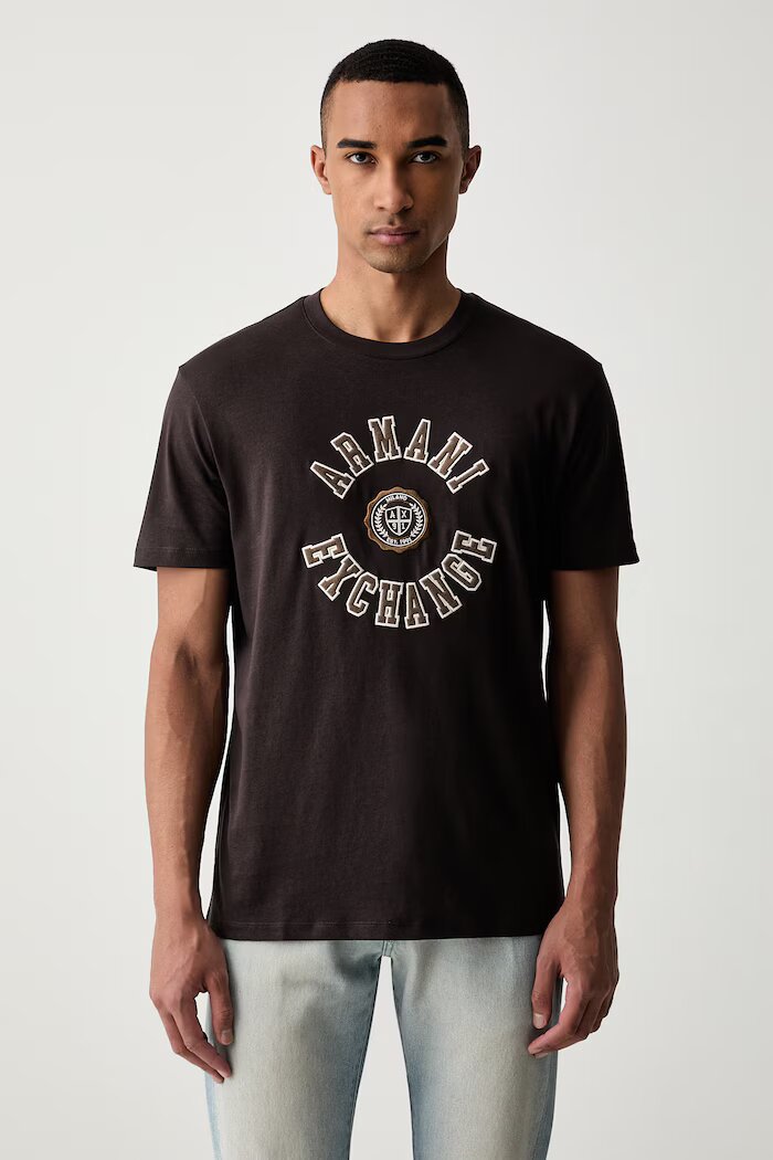 ARMANI EXCHANGE тениска мъжка от памук кафява XM003074 AF10362