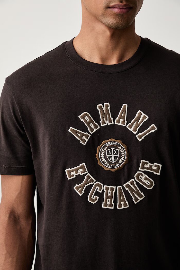 ARMANI EXCHANGE тениска мъжка от памук кафява XM003074 AF10362