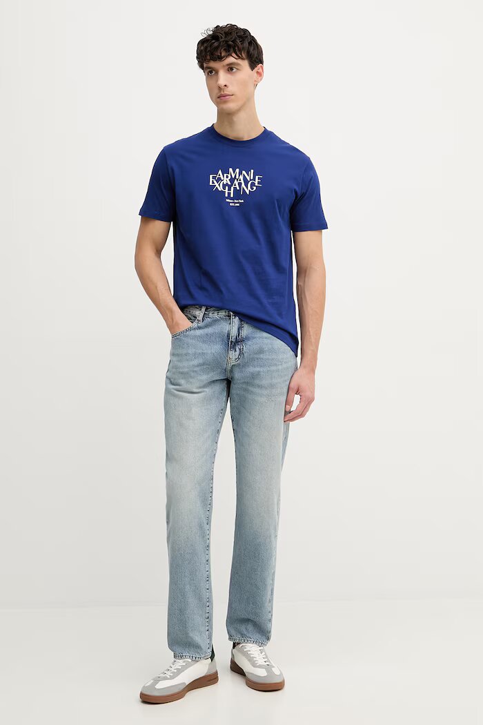 ARMANI EXCHANGE тениска мъжка от памук тъмносиня XM002782 AF10356