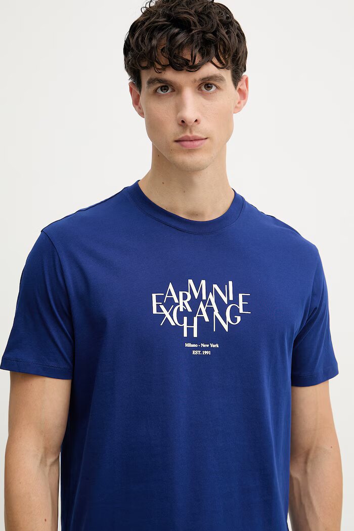 ARMANI EXCHANGE тениска мъжка от памук тъмносиня XM002782 AF10356
