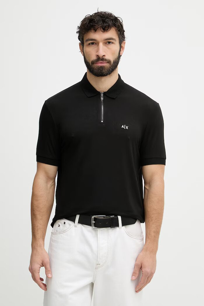 ARMANI EXCHANGE тениска с яка мъжка черна XM002372