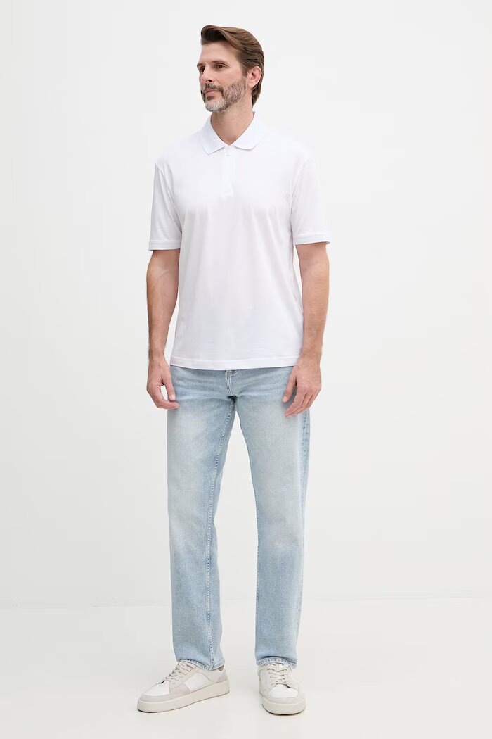 ARMANI EXCHANGE тениска с яка мъжка от памук бяла XM001291 AF10364