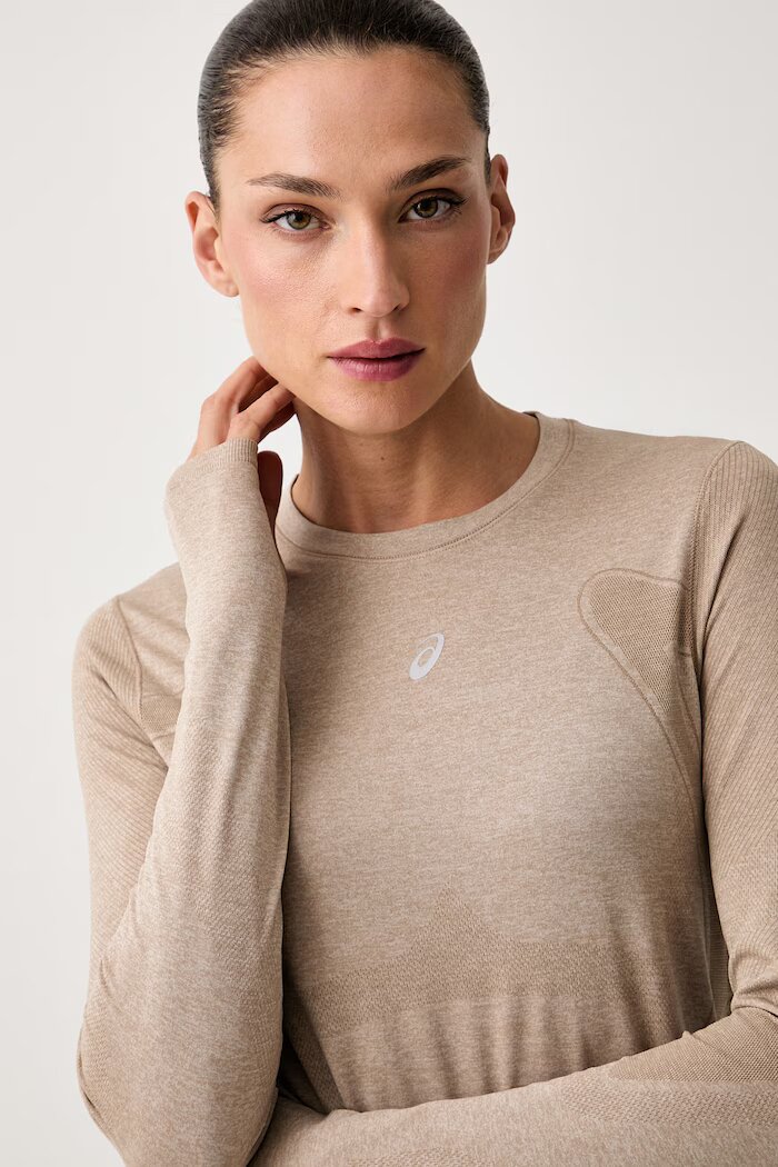 Asics блуза с дълги ръкави за трениране дамска ROAD SEAMLESS LS TOP кафява 2012D290.200