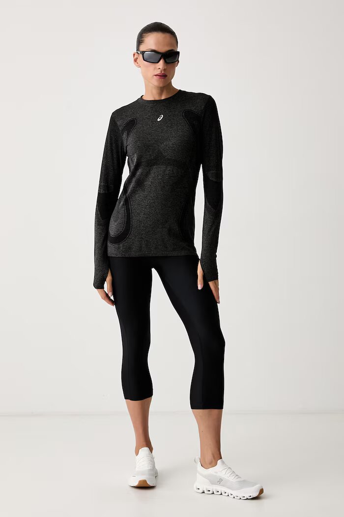 Asics блуза с дълги ръкави за трениране ROAD SEAMLESS LS TOP сива 2012D290.001