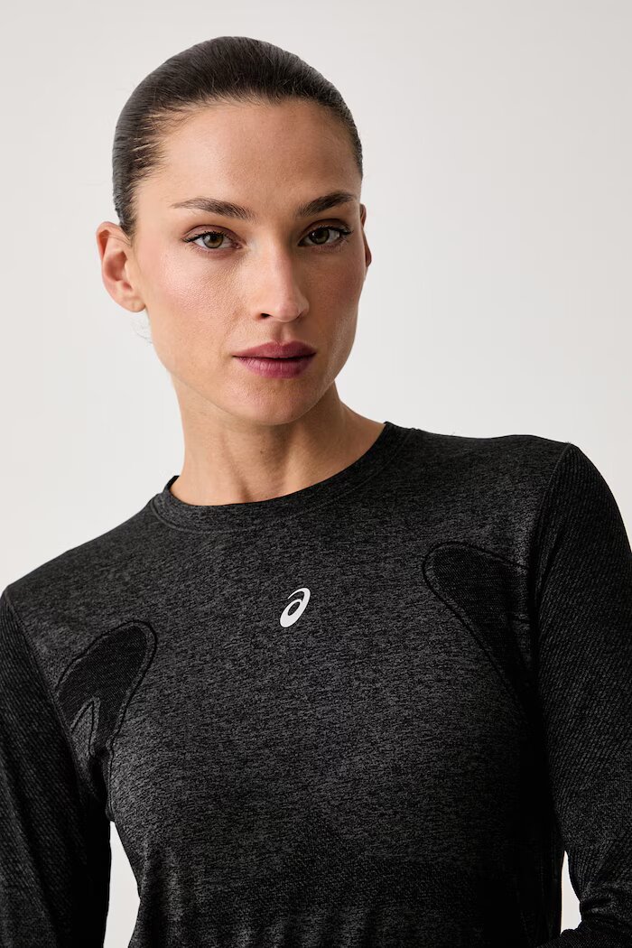 Asics блуза с дълги ръкави за трениране ROAD SEAMLESS LS TOP сива 2012D290.001