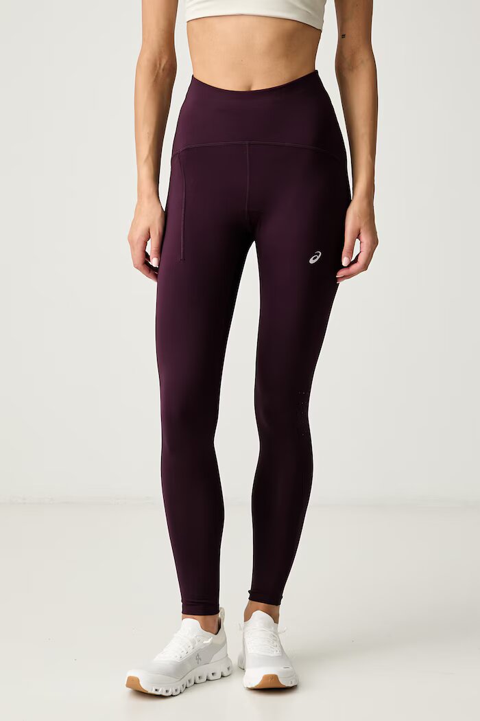 Asics спортен клин дамски ROAD HIGH WAIST TIGHT виолетов със стандартна талия 2012C968.500