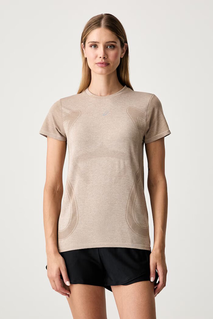 Asics тениска за трениране дамска ROAD SEAMLESS SS TOP бежова 2012D292.200