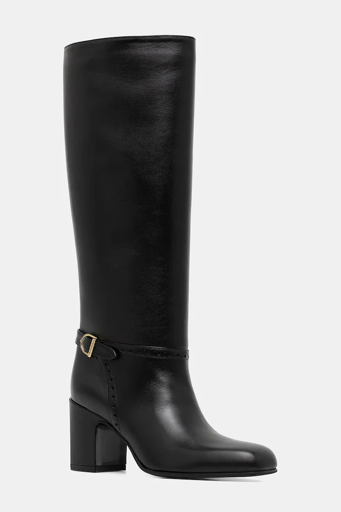 Bally Кожени ботуши ENILDA 75 в черно с дебел ток WB750A