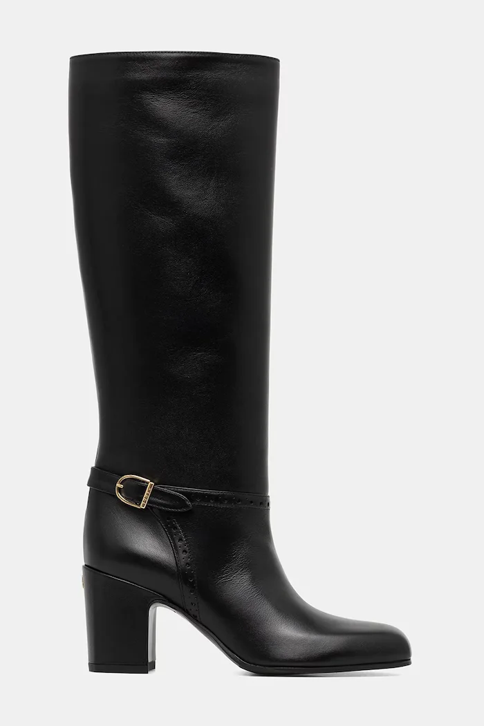 Bally Кожени ботуши ENILDA 75 в черно с дебел ток WB750A