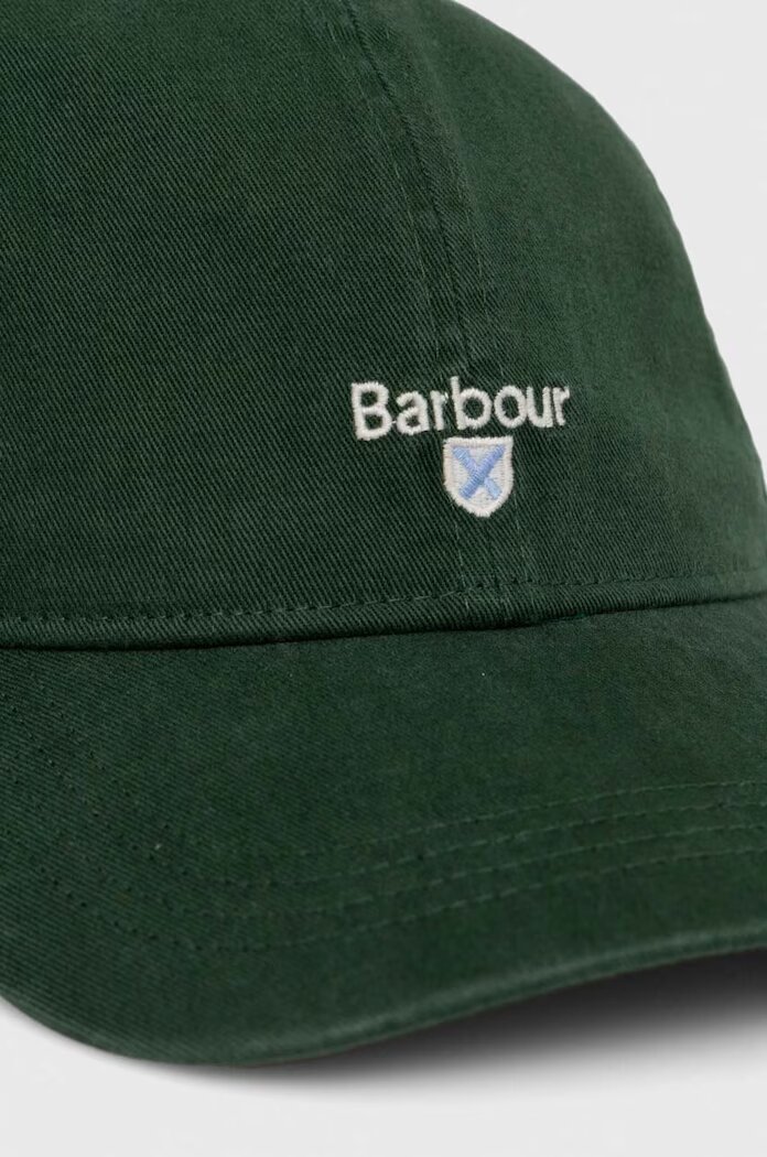 Barbour бейзболна шапка мъжка от памук зелена MHA0274