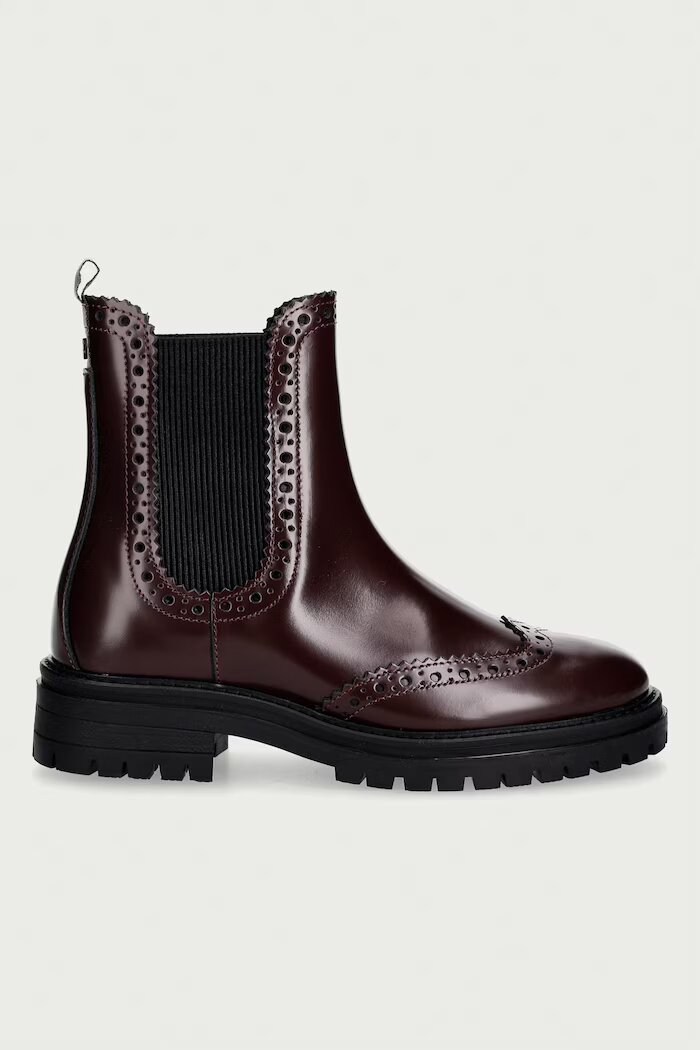 Barbour боти челси дамски от кожа Fawne бордо LFO0813RE91