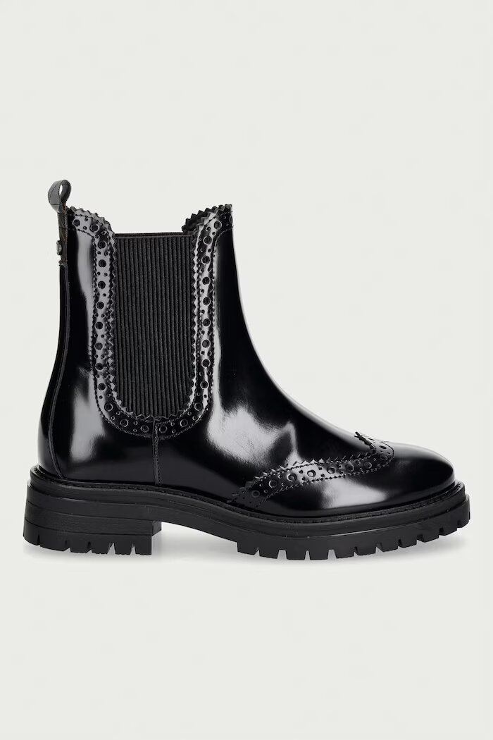 Barbour боти челси дамски от кожа Fawne черни LFO0813BK71