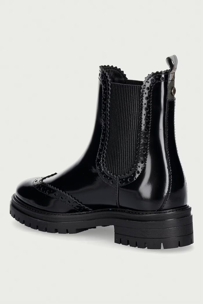 Barbour боти челси дамски от кожа Fawne черни LFO0813BK71