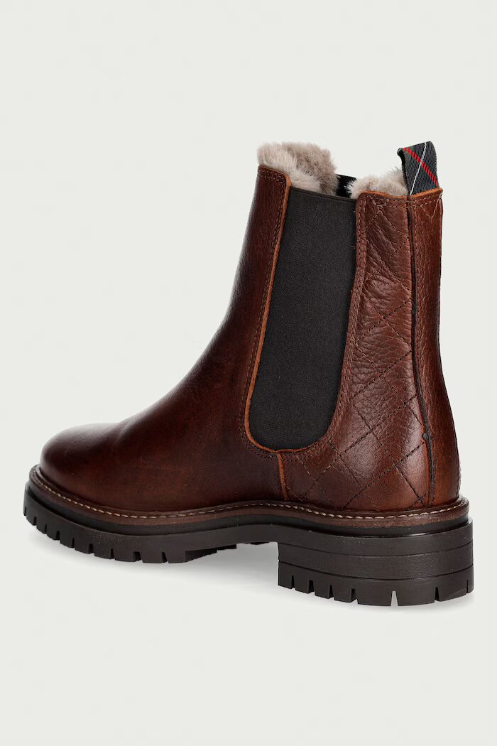 Barbour боти челси с равна подметка дамски от кожа Evie кафяви LFO0811BR51