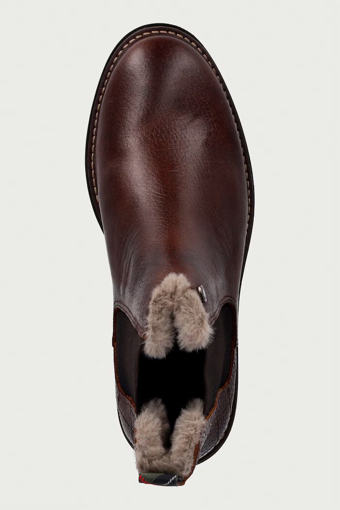 Barbour боти челси с равна подметка дамски от кожа Evie кафяви LFO0811BR51