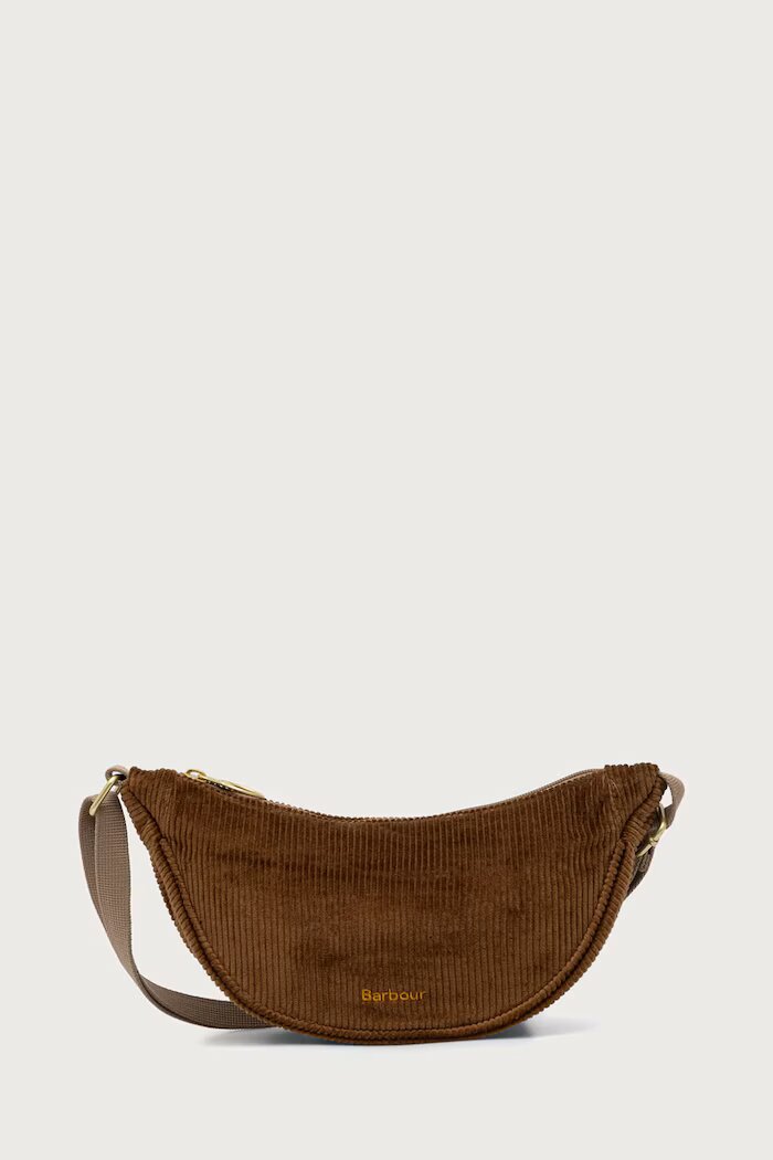 Barbour чанта crossbody дамска от джинсова материя кафява LBA0556