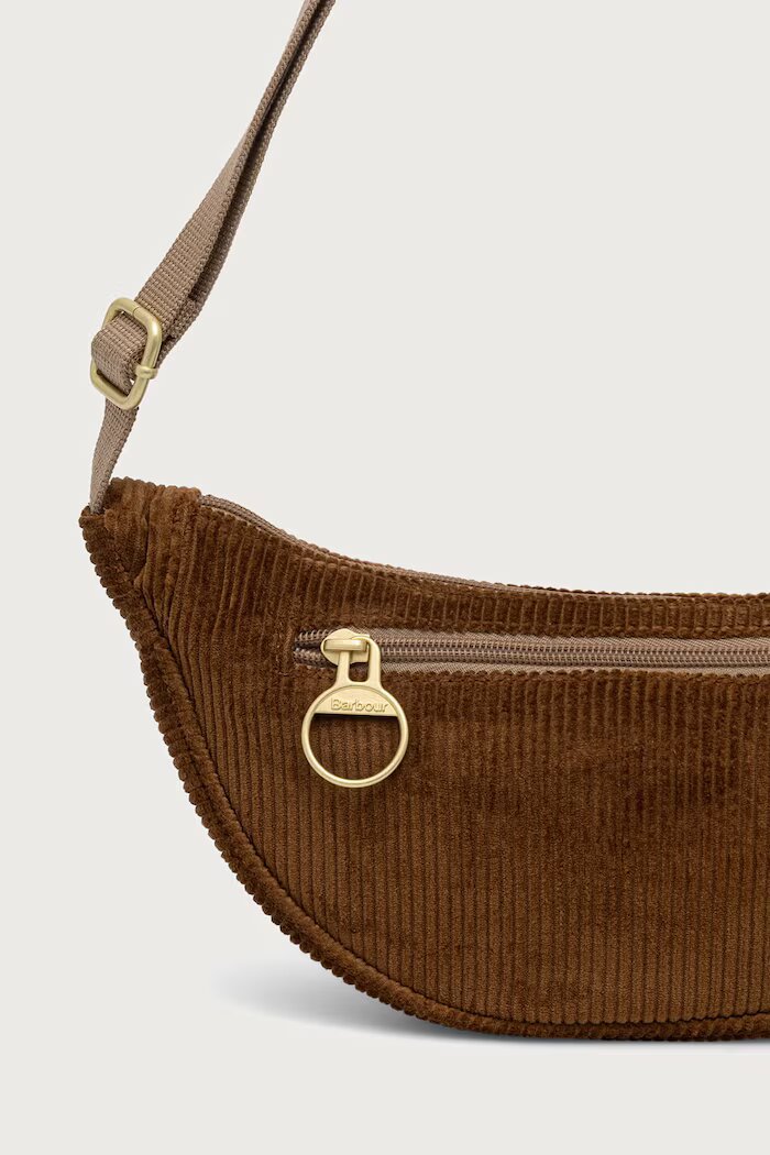 Barbour чанта crossbody дамска от джинсова материя кафява LBA0556