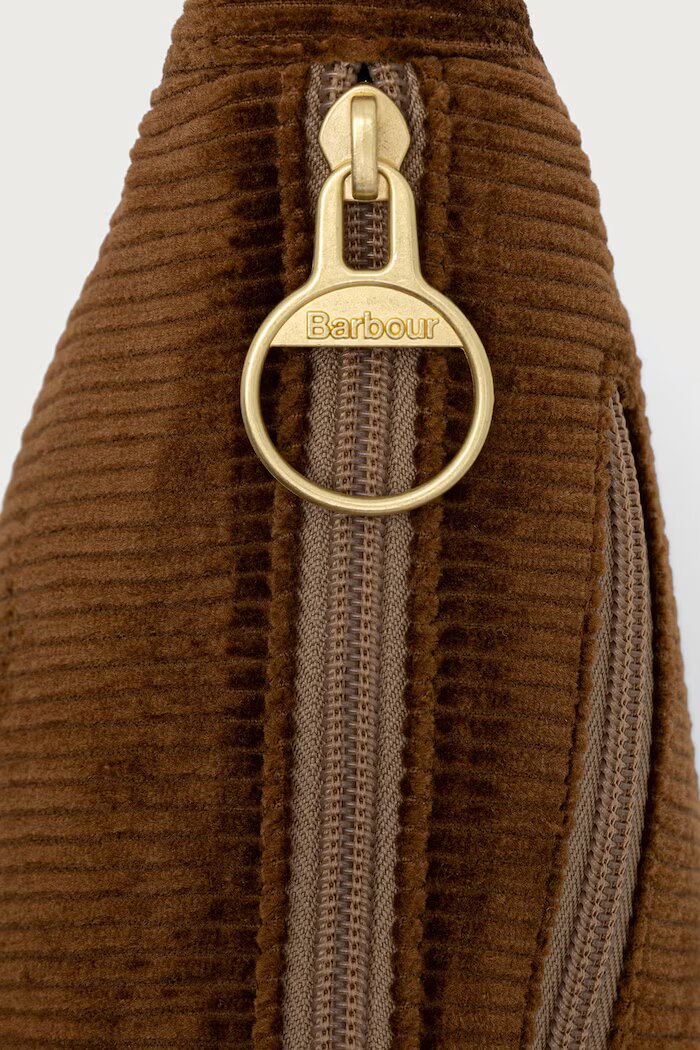 Barbour чанта crossbody дамска от джинсова материя кафява LBA0556