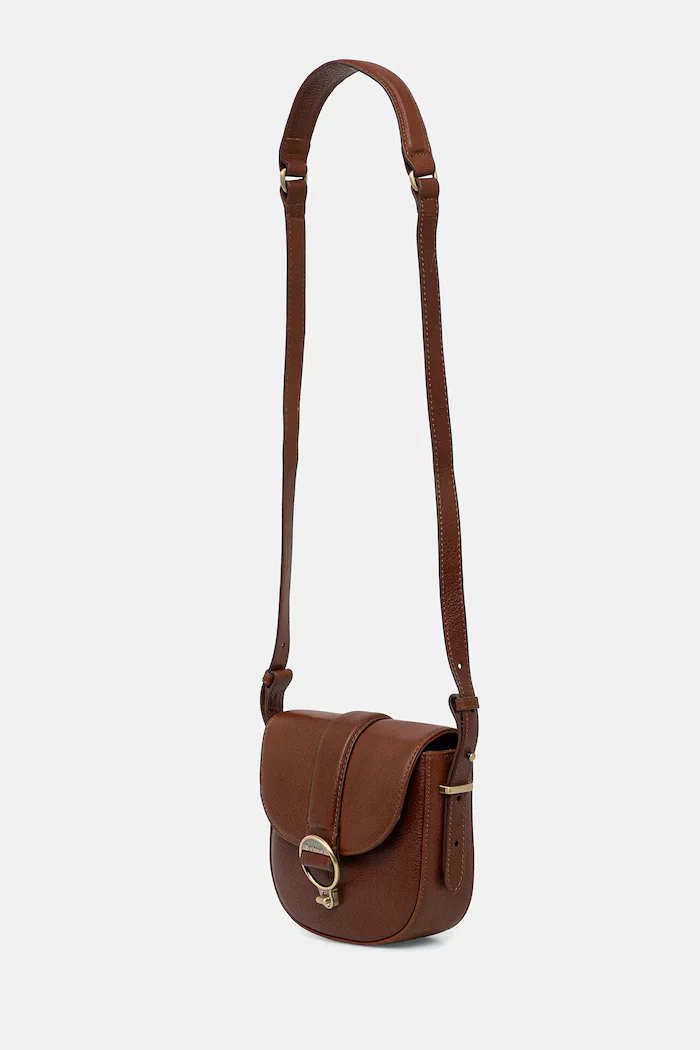 Barbour чанта crossbody дамска от кожа кафява LBA0490