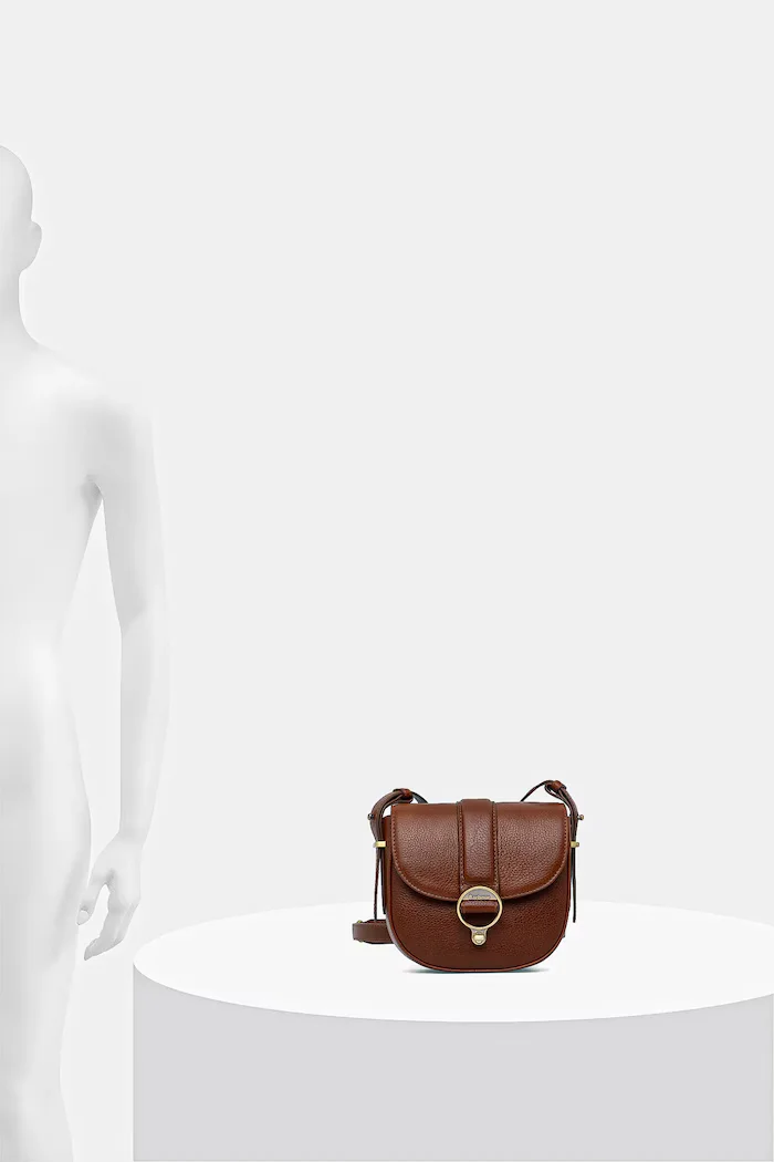 Barbour чанта crossbody дамска от кожа кафява LBA0490
