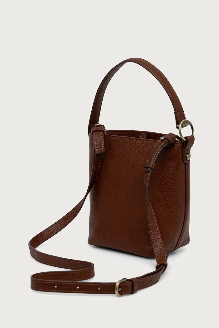 Barbour чанта crossbody дамска от кожа кафява LBA0549