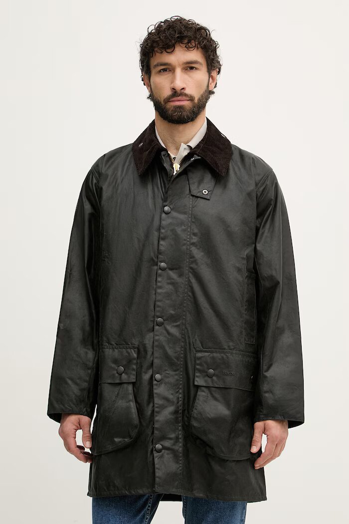 Barbour дълго яке мъжко от памук зелено MWX0008