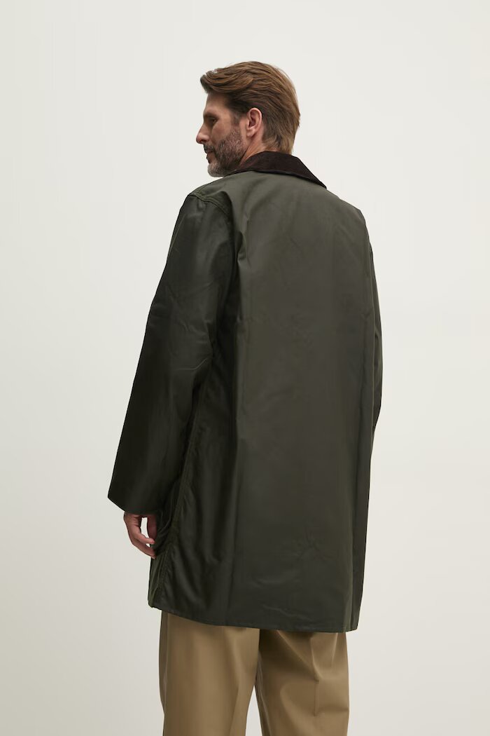 Barbour дълго яке мъжко от памук зелено MWX0008