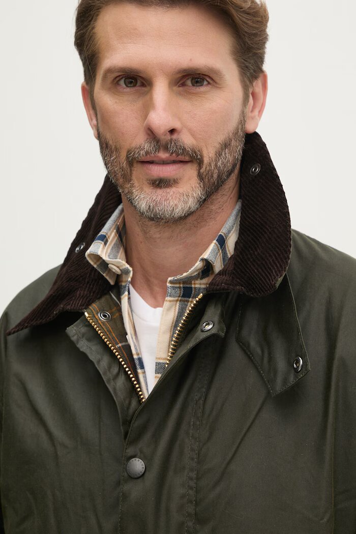 Barbour дълго яке мъжко от памук зелено MWX0008