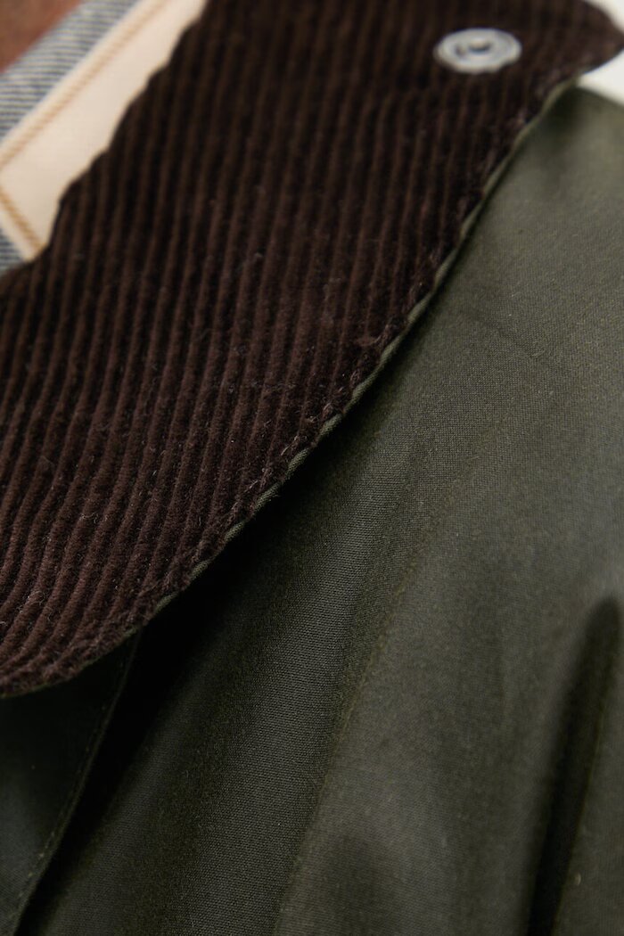 Barbour дълго яке мъжко от памук зелено MWX0008