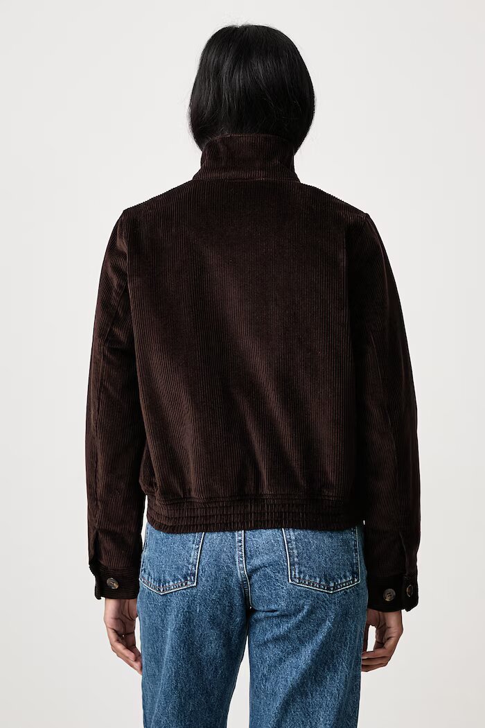 Barbour късо яке дамско от джинс Overton кафяво LCA0424