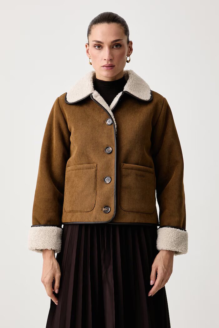Barbour късо яке дамско от джинс Penny бежово LCA0423
