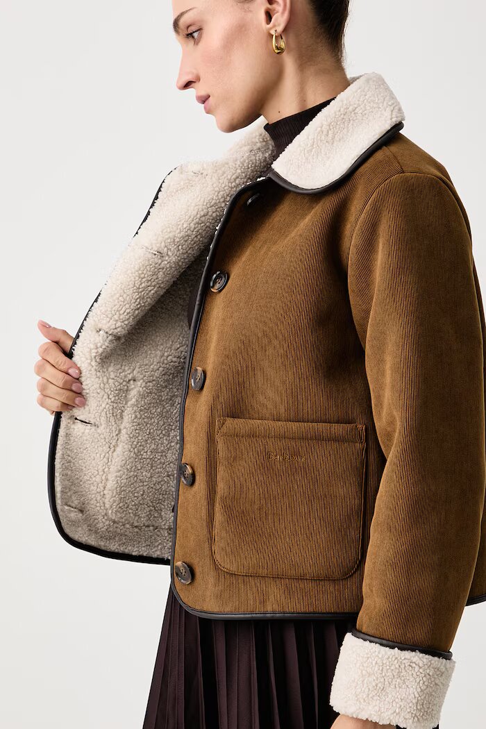 Barbour късо яке дамско от джинс Penny бежово LCA0423