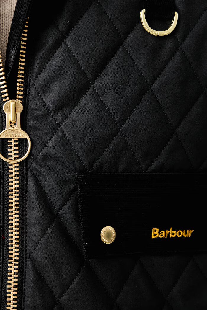 Barbour късо яке дамско от памук черно LWX1580