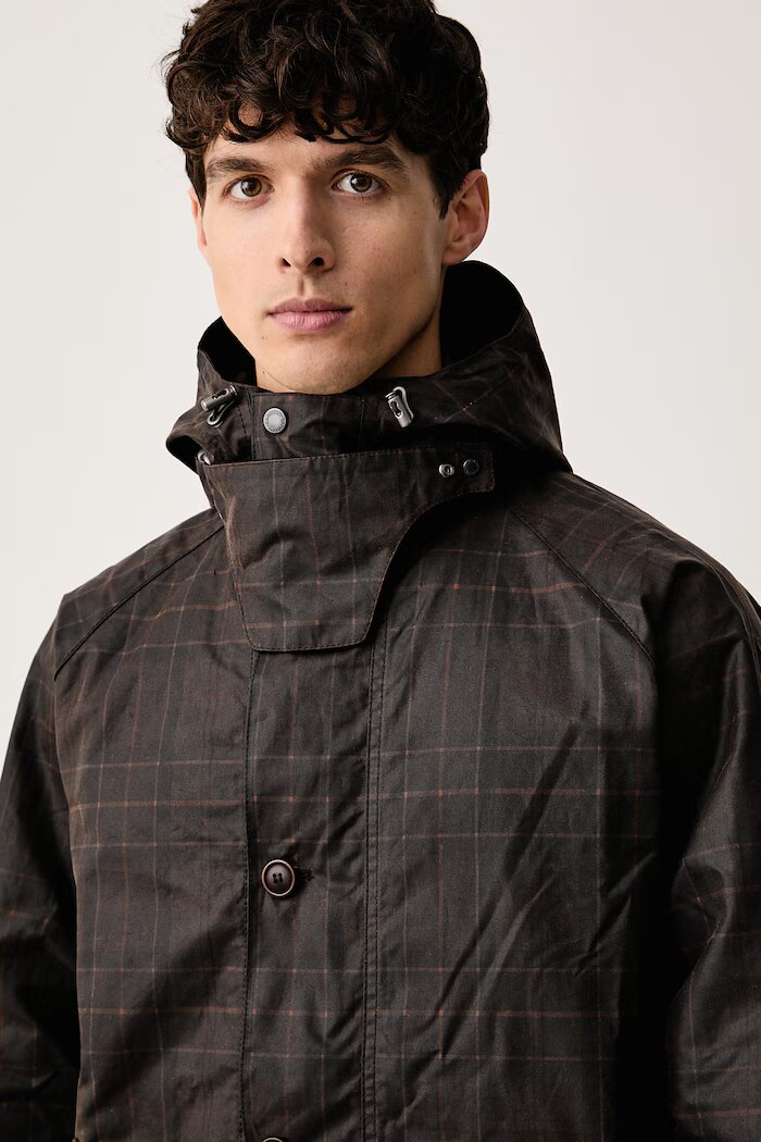 Barbour късо яке мъжко от памук кафяво MWX2583