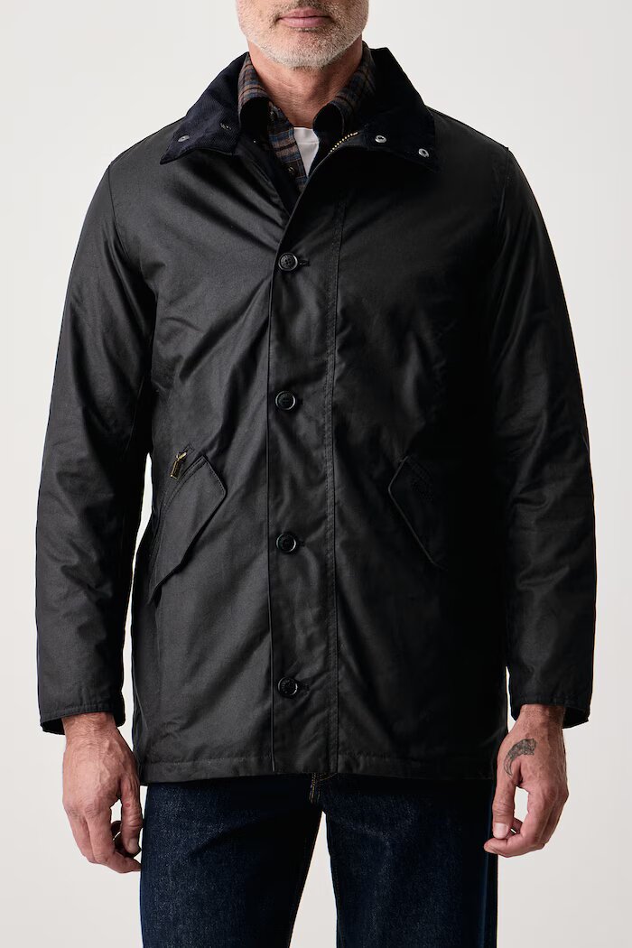 Barbour късо яке мъжко от памук тъмносиньо MWX2581