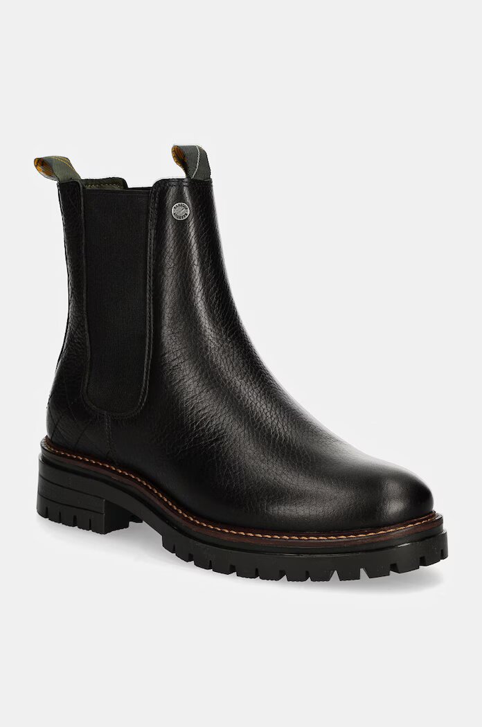 Barbour Кожени боти челси Evie в черно с платформа LFO0575BK52