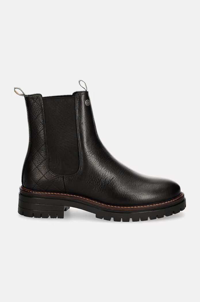 Barbour Кожени боти челси Evie в черно с платформа LFO0575BK52