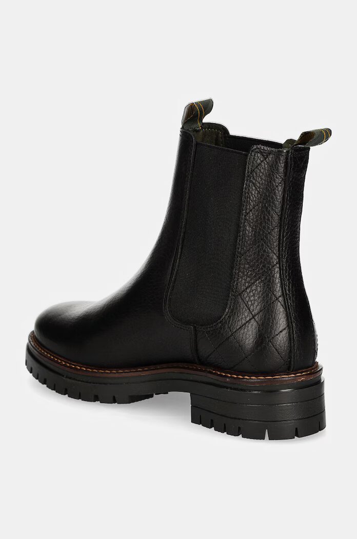 Barbour Кожени боти челси Evie в черно с платформа LFO0575BK52
