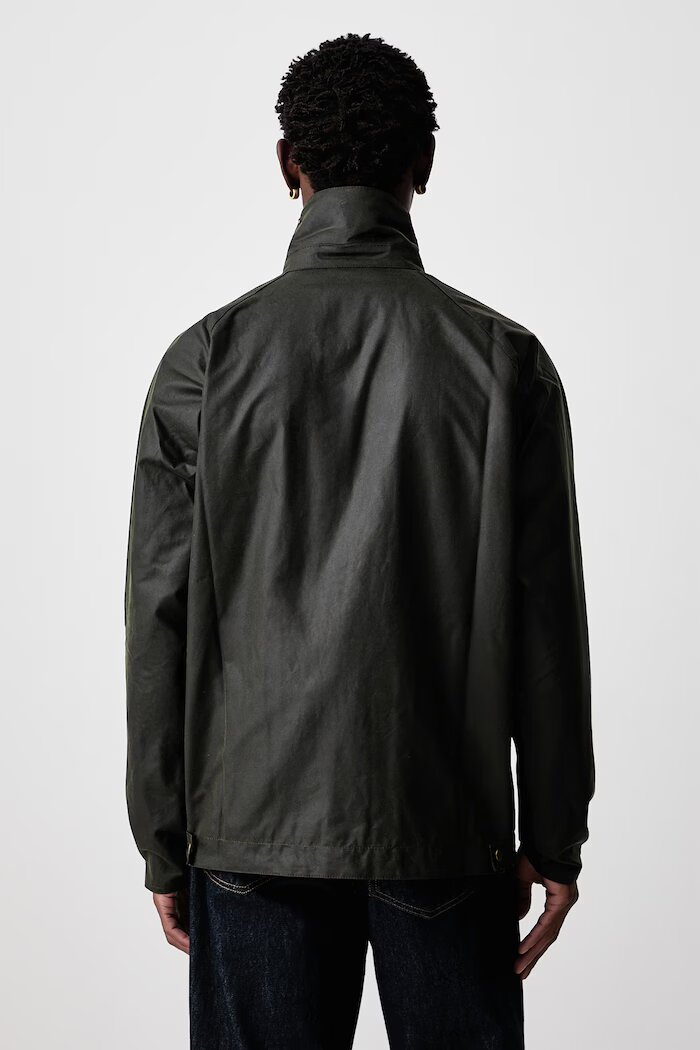 Barbour Мъжко яке от промазана материя BEDALE зелено MWX2205