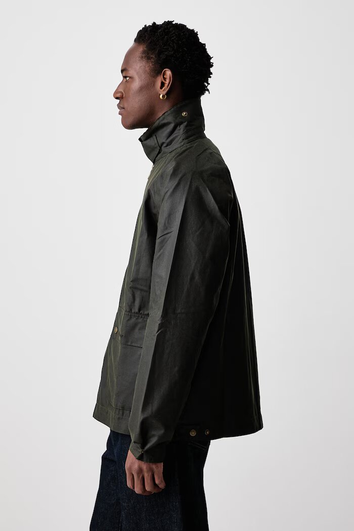 Barbour Мъжко яке от промазана материя BEDALE зелено MWX2205