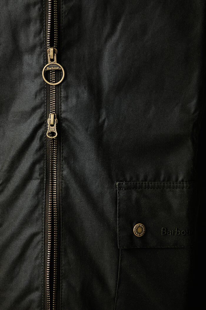 Barbour Мъжко яке от промазана материя BEDALE зелено MWX2205