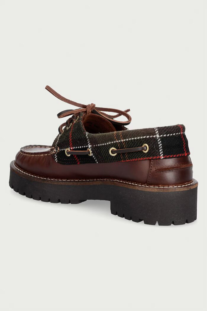 Barbour мокасини дамски от кожа Darras кафяви LFO0798BR74
