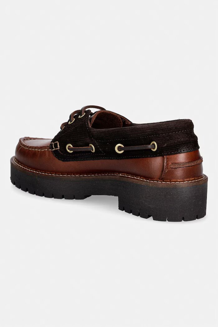 Barbour мокасини дамски от кожа Darras кафяви LFO0798BR94