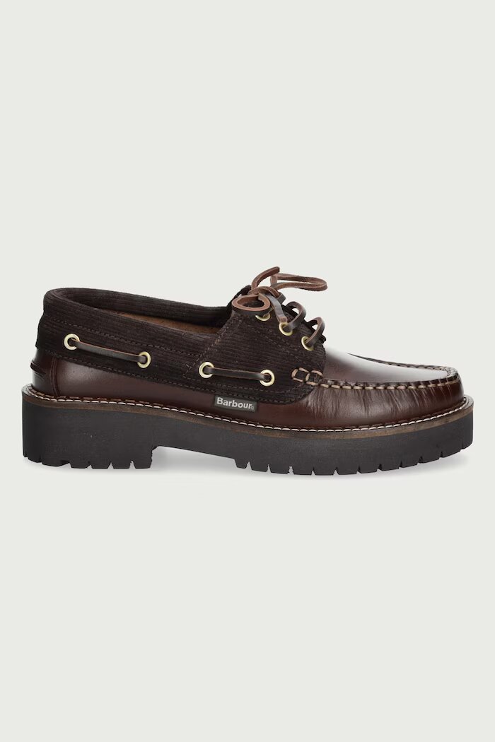 Barbour мокасини дамски от кожа Darras кафяви LFO0798BR98
