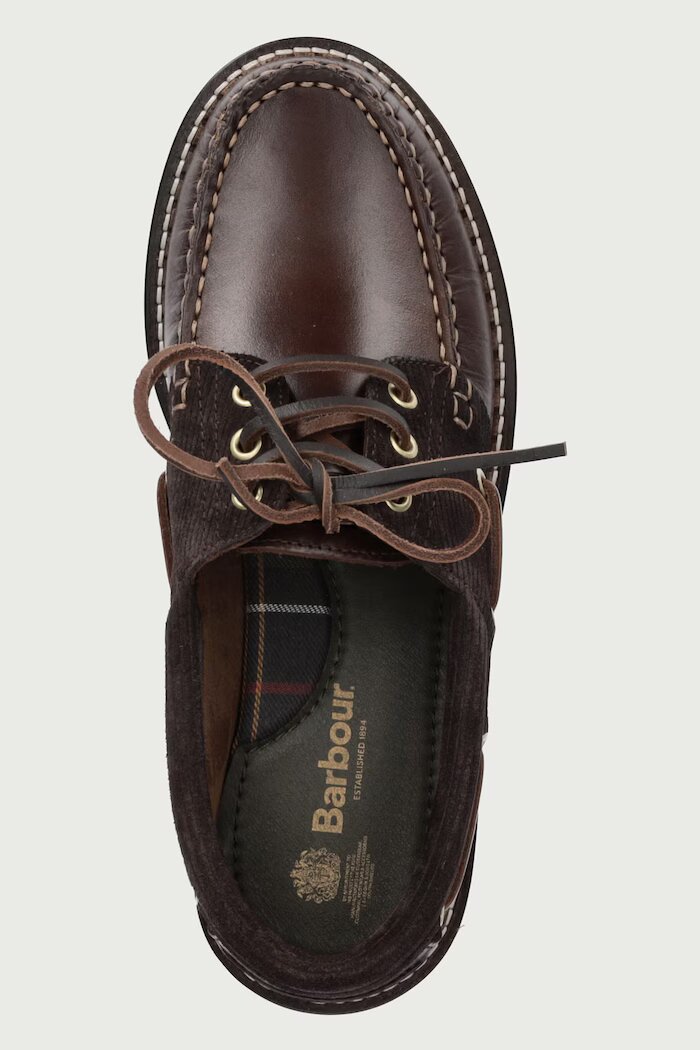 Barbour мокасини дамски от кожа Darras кафяви LFO0798BR98
