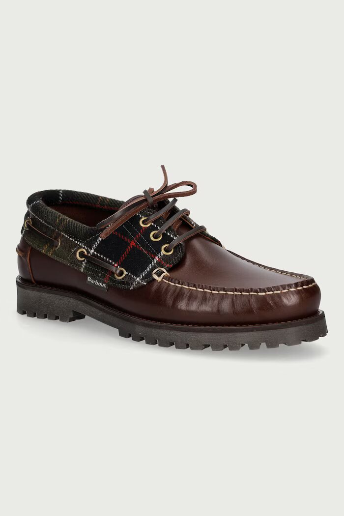 Barbour мокасини мъжки от кожа Deck кафяви MFO0795BR74