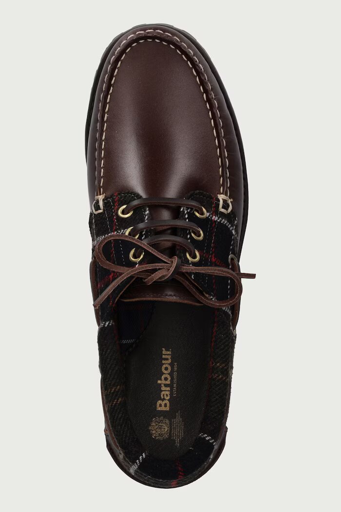 Barbour мокасини мъжки от кожа Deck кафяви MFO0795BR74