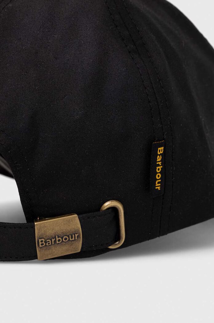 Barbour Памучна шапка с козирка в черно с изчистен дизайн