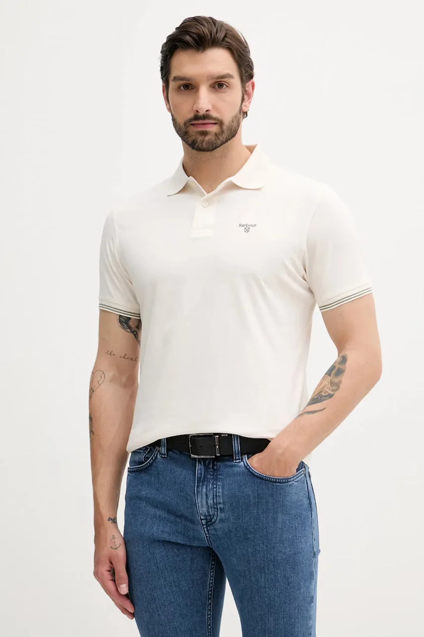 Barbour Памучна тениска с яка AUSTWICK